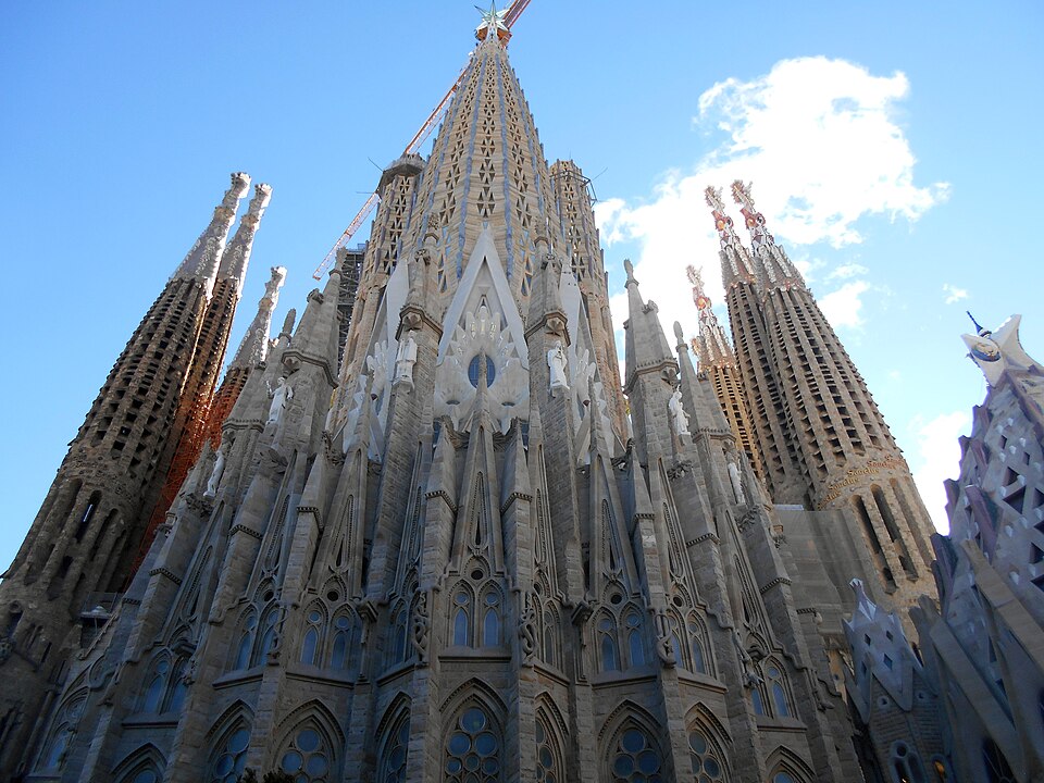 Expiatory Temple of the Sagrada Família, a modernist Catholic basilica designed by Antoni Gaudí